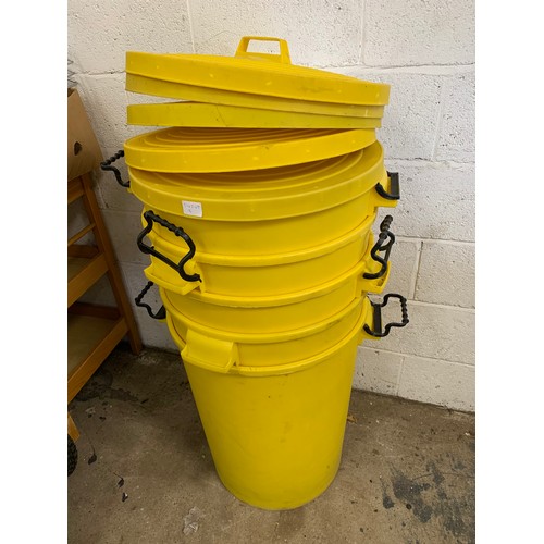 2287 - Five Jangro yellow food grade bins with lids  *This lot is subject to VAT