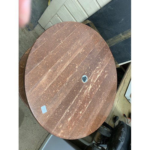 2293 - Two circular wood coffee/bar tables  *This lot is subject to VAT