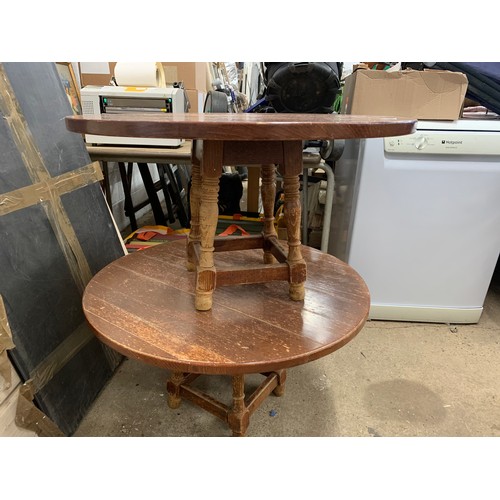 2293 - Two circular wood coffee/bar tables  *This lot is subject to VAT