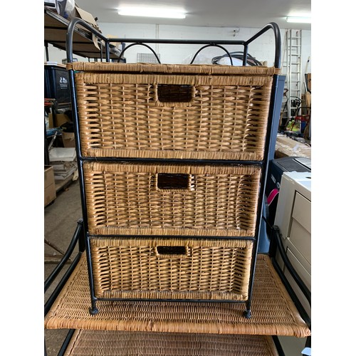 2311 - 2 wicker and metal conservatory storage units