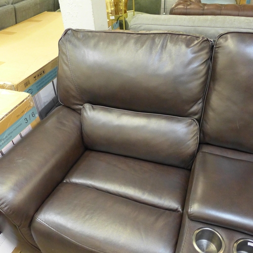 1390 - Maxwell 2 Seater Brown   Recliner Leather , Original RRP  £1166.66 + vat (4143-13) * This lot is sub... 