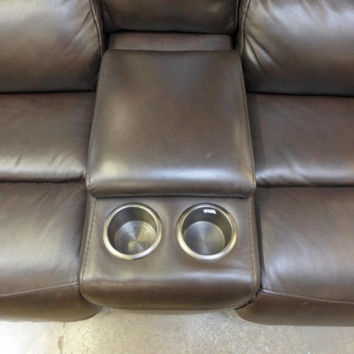 1390 - Maxwell 2 Seater Brown   Recliner Leather , Original RRP  £1166.66 + vat (4143-13) * This lot is sub... 