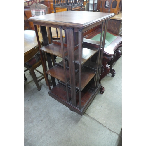 161 - An Edward VII mahogany revolving bookcase