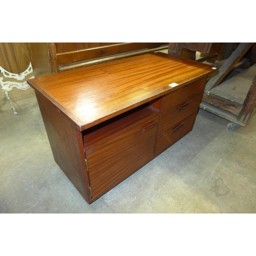 227 - A small teak table top chest