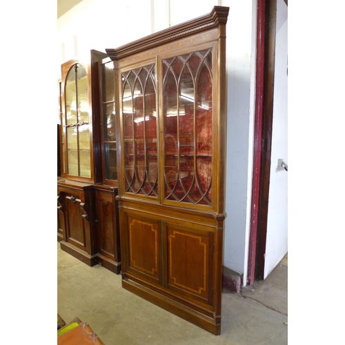 233 - An Edward VII inlaid mahogany freestanding corner cabinet