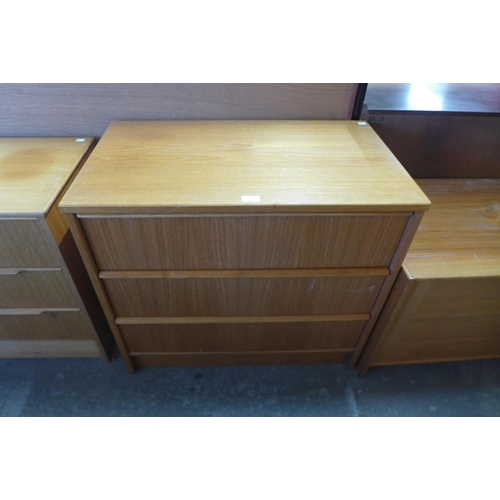 72 - Two teak chests of drawers and two teak cupboards