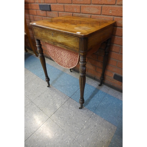 80A - A Regency inlaid mahogany lady's sewing table,  sold with non-transferable standard ivory exemption ... 