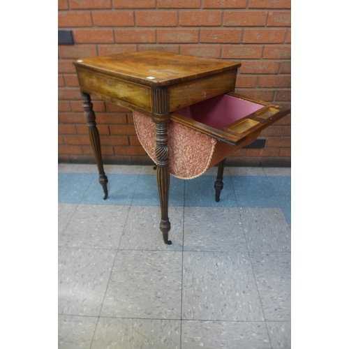 80A - A Regency inlaid mahogany lady's sewing table,  sold with non-transferable standard ivory exemption ... 