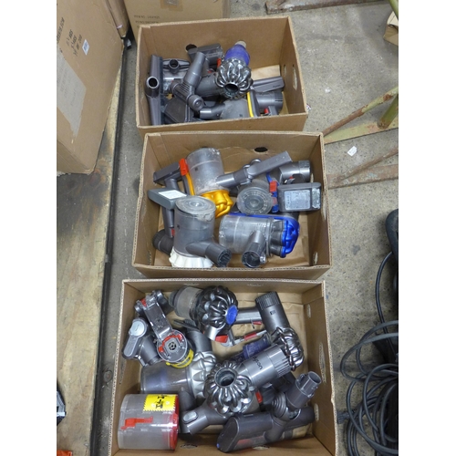 2075 - 3 boxes of Dyson vacuum cleaner spares and accessories