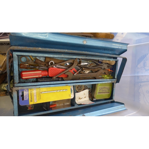 2100 - Large plastic tub of tools