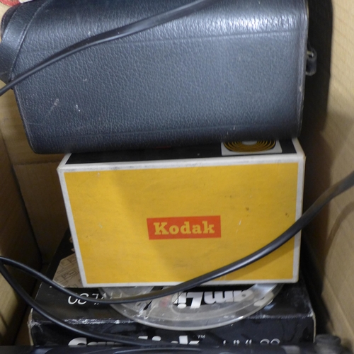 2225 - Kodak Instamatic M70-L movie projector. Instamatic movie light, model N, Kodak Instamatic M5 movie c... 