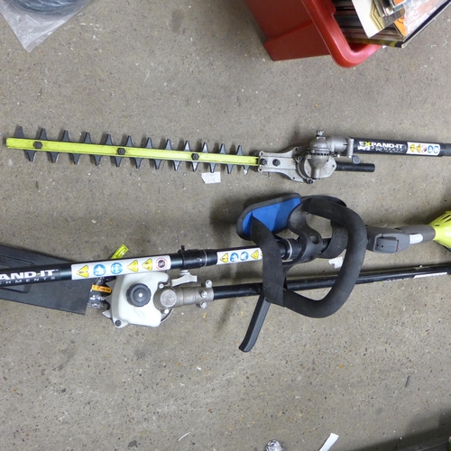 2299 - Ryobi petrol-driven strimmer with interchanging saw and hedge trimmer heads