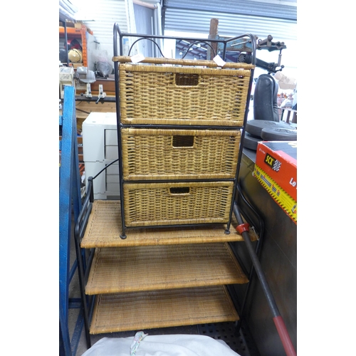 2311 - 2 wicker and metal conservatory storage units