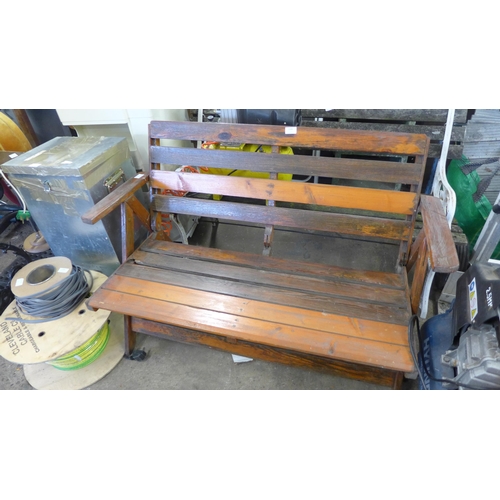 2348 - Folding wooden garden/conservatory bench