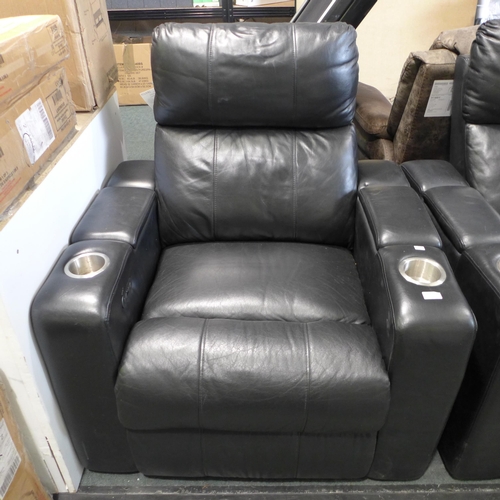 3043 - Bradley Leather Electric Recliner With Drink Holders And USB/Plug Sockets, Original RRP £399.99 + va... 