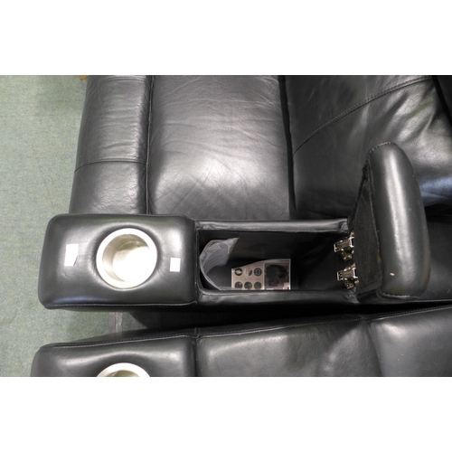 3043 - Bradley Leather Electric Recliner With Drink Holders And USB/Plug Sockets, Original RRP £399.99 + va... 