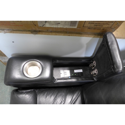 3043 - Bradley Leather Electric Recliner With Drink Holders And USB/Plug Sockets, Original RRP £399.99 + va... 