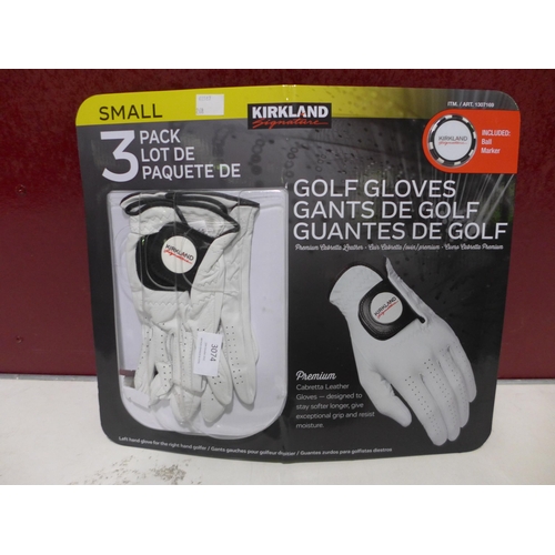 3074 - Ks Golf Glove 3 Packs (268-72)   * This lot is subject to vat