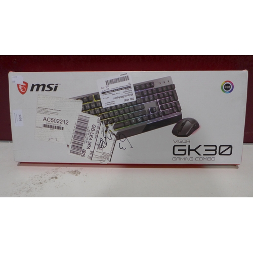 3076 - Msi Gaming Kb/Mouse Gk30 Vigor Combo - Cyberpower  (268-178)   * This lot is subject to vat