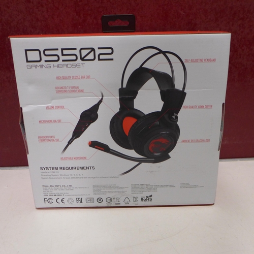 3077 - Msi Gaming Headset Ds502 S37-2100911-Sv1           (268-167)   * This lot is subject to vat