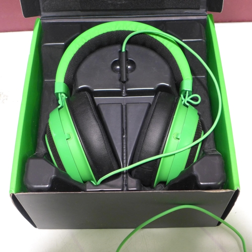 3082 - Razer Gaming Headset     Kraken Green              (268-131)   * This lot is subject to vat