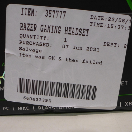 3093 - Razer Gaming Headset     Kraken Green               (269-127)   * This lot is subject to vat