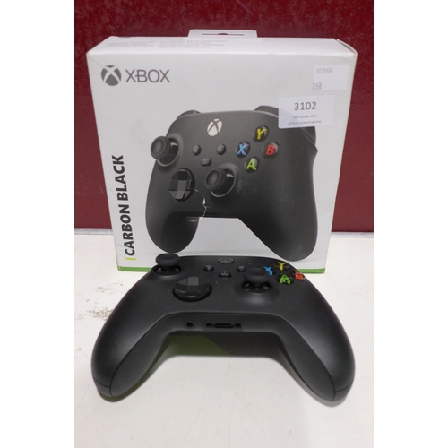 3102 - XBox Carbon Black wireless controller (268-801)  * This lot is subject to vat