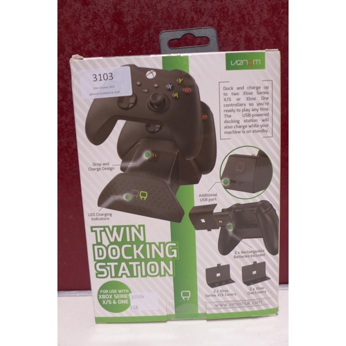 3103 - Venom XBox twin docking station ( for xbox series x/s/one) (268-802)  * This lot is subject to vat