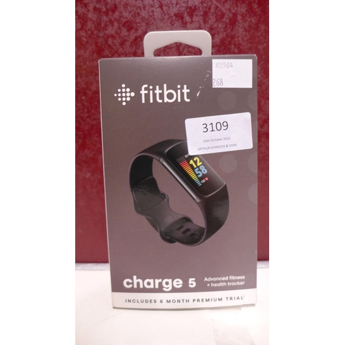 3109 - Fitbit Charge 5  Black Activity Band  Ref 273440, Original RRP £119.99 + vat        (268-35)   * Thi... 