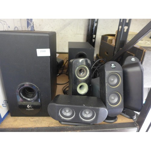 2168 - Logitech PC surround speakers: sub, centre and shelf