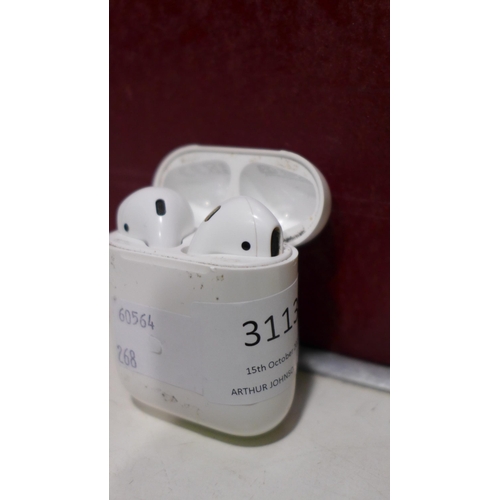 3113 - Airpods 2Nd Gen & Case   Mv7N2Zma  (268-39)   * This lot is subject to vat