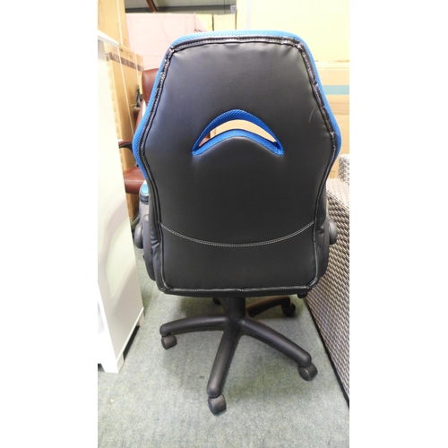 3275 - Flash X10 gaming blue office chair, original RRP £135