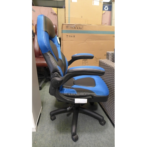 3275 - Flash X10 gaming blue office chair, original RRP £135