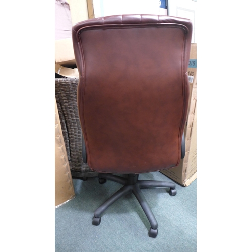 3281 - IWMH brown leather effect office chair, original RRP £170