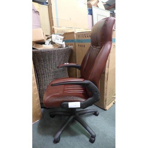 3281 - IWMH brown leather effect office chair, original RRP £170