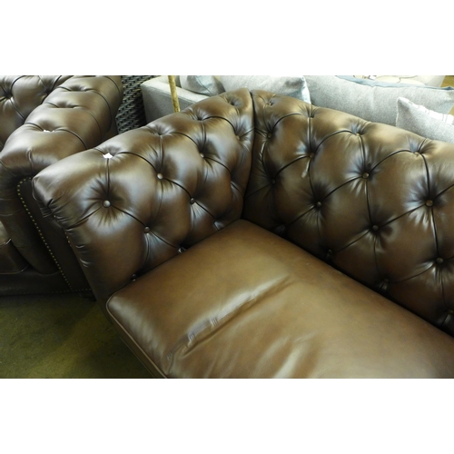 1337 - New Allington 3 Str Brownleather Sofa: 581Ls, Original RRP £1666.66 + vat (4148-17)   * This lot is ... 