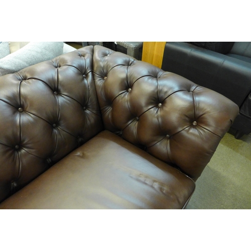 1337 - New Allington 3 Str Brownleather Sofa: 581Ls, Original RRP £1666.66 + vat (4148-17)   * This lot is ... 