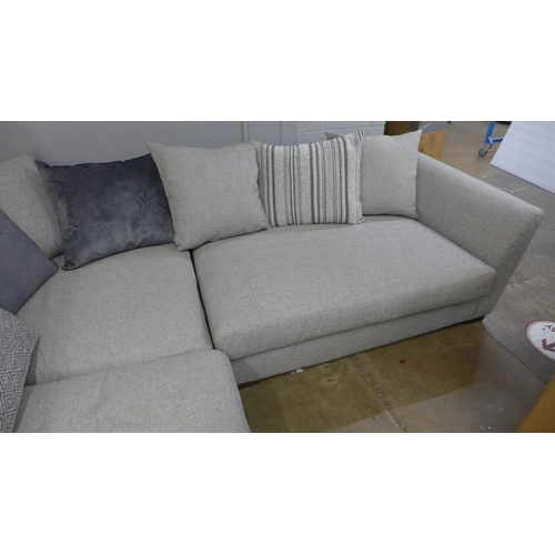 1381 - A grey fabric LHF corner sofa