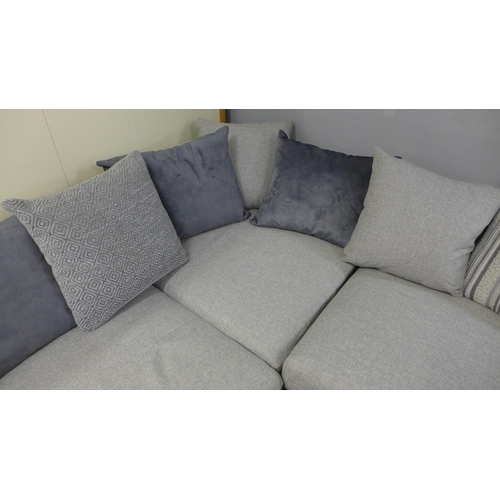 1381 - A grey fabric LHF corner sofa