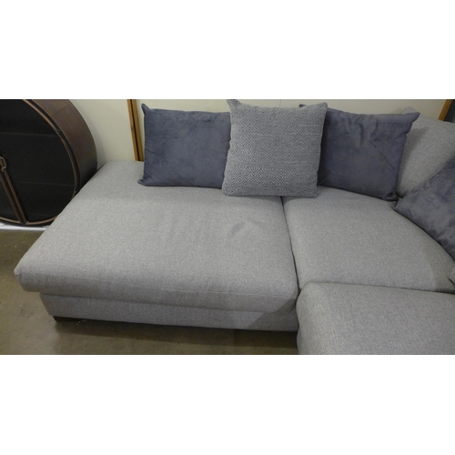 1381 - A grey fabric LHF corner sofa