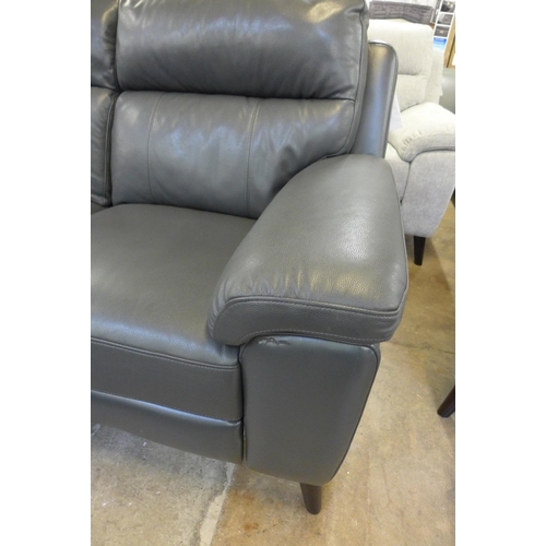 1410 - Grace Grey Leather 2 Seatpower Recliner  , Original RRP £891.66 + vat  ( 4147-5)  * This lot is subj... 