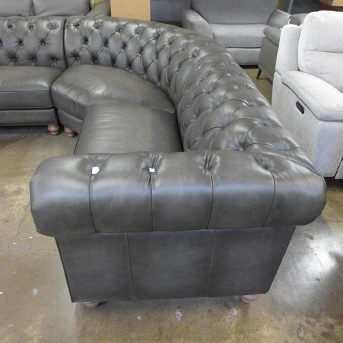 1437 - New Allington Corner Greyleather Sofa , Original RRP £2499.99 + vat  ( 4147-37)  * This lot is subje... 