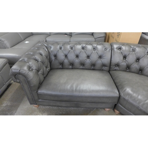 1437 - New Allington Corner Greyleather Sofa , Original RRP £2499.99 + vat  ( 4147-37)  * This lot is subje... 