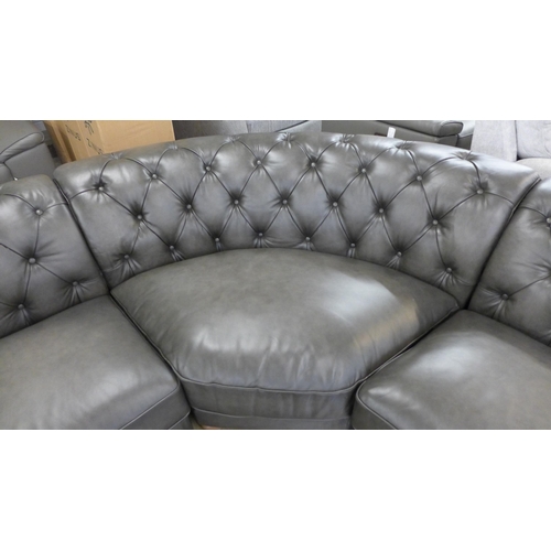 1437 - New Allington Corner Greyleather Sofa , Original RRP £2499.99 + vat  ( 4147-37)  * This lot is subje... 