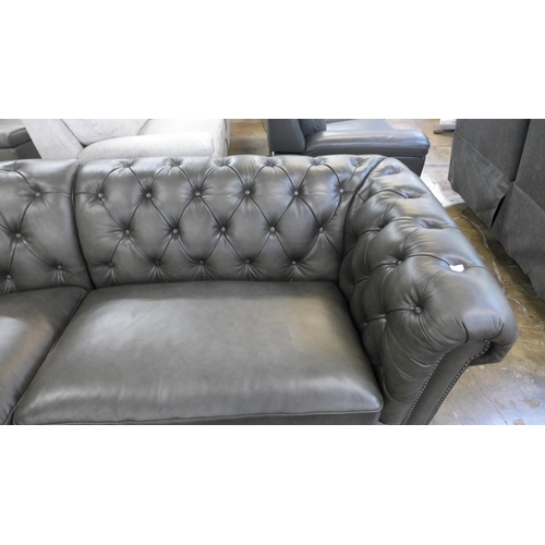 1437 - New Allington Corner Greyleather Sofa , Original RRP £2499.99 + vat  ( 4147-37)  * This lot is subje... 