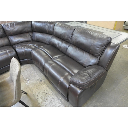 1428 - Dunhill Leather Sofa Brwnpower Reclining Motion P1, Original RRP £2249.98 + vat  ( 4147-3)  * This l... 