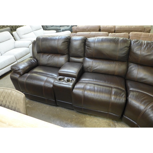 1428 - Dunhill Leather Sofa Brwnpower Reclining Motion P1, Original RRP £2249.98 + vat  ( 4147-3)  * This l... 