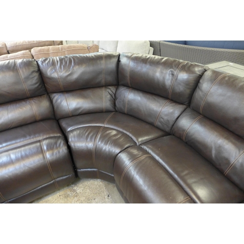 1428 - Dunhill Leather Sofa Brwnpower Reclining Motion P1, Original RRP £2249.98 + vat  ( 4147-3)  * This l... 