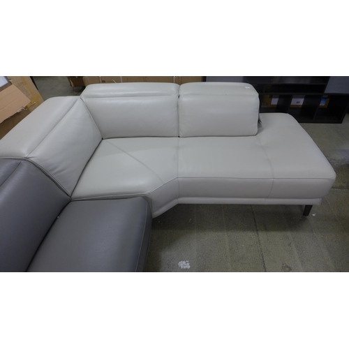 1521 - Grey Corner Leather 2Pc Sectional - Summer Fy21, Original RRP £ 2083.33 + vat (4142-1) * This lot is... 