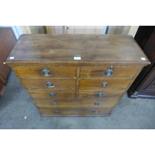 90 - An Edward VII pine eight drawer chest, 92cms h, 87cms w, 32cms d